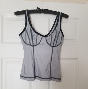 Gray with black trim nylon top